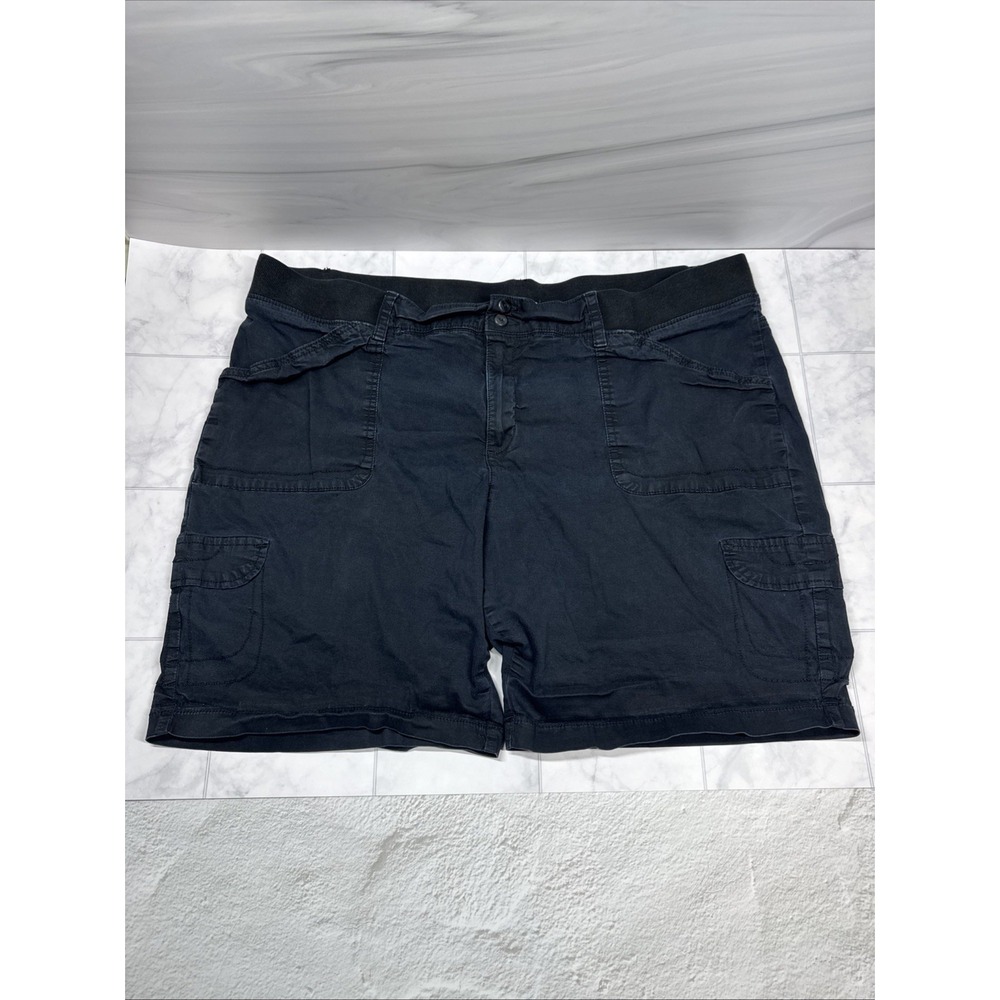Lee Relaxed Fit Mid Rise Black Cargo Shorts Womens Size 22 Medium EUC